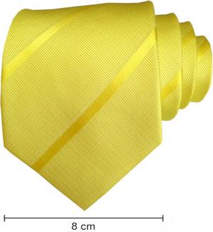 Plain Satin Striped Ties - Lemon Yellow